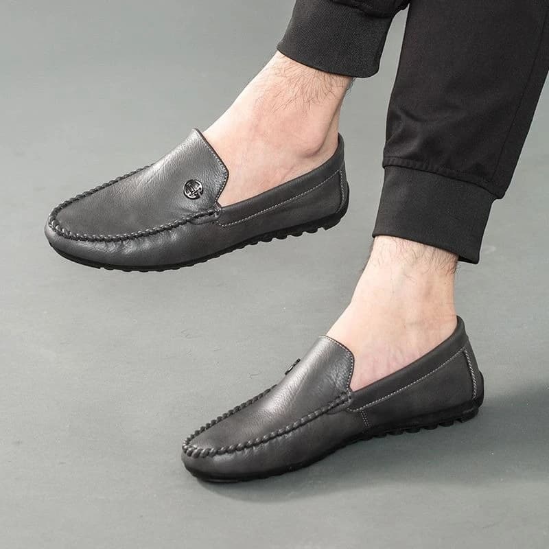 Men's Spring Summer Soft Leather Casual Shoes Slip On Breathable Loafers Driving Moccasins