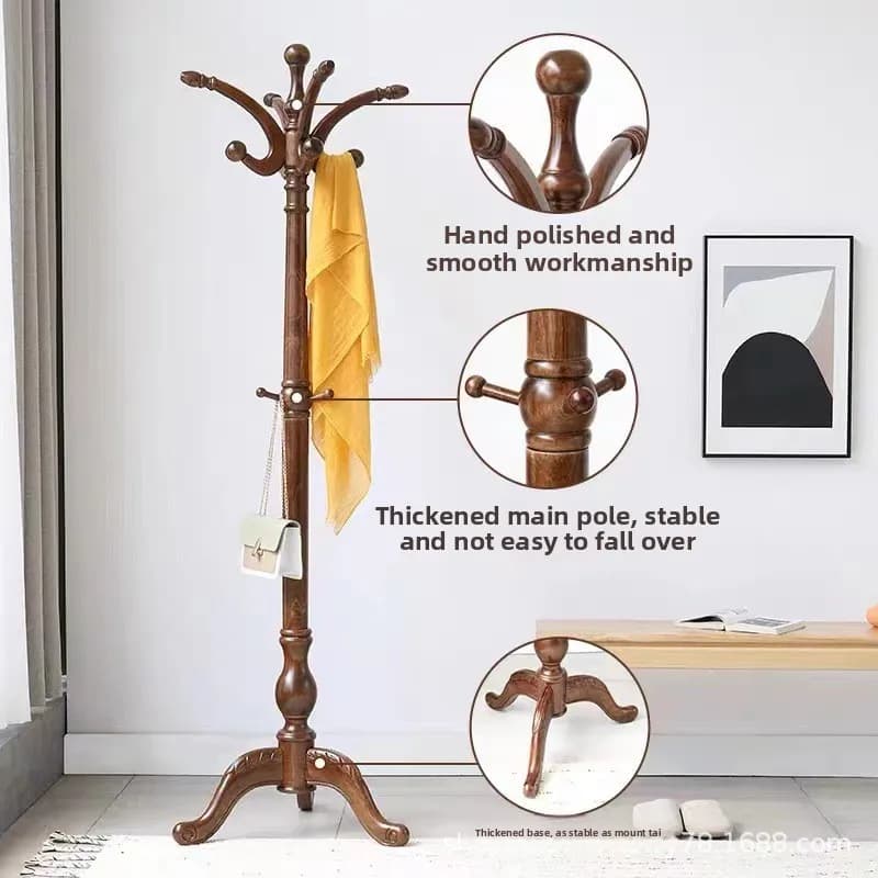 Appendiabiti verticale HYS in legno massello da terra a soffitto per casa, soggiorno, camera da letto, ufficio - Stile cinese per interni