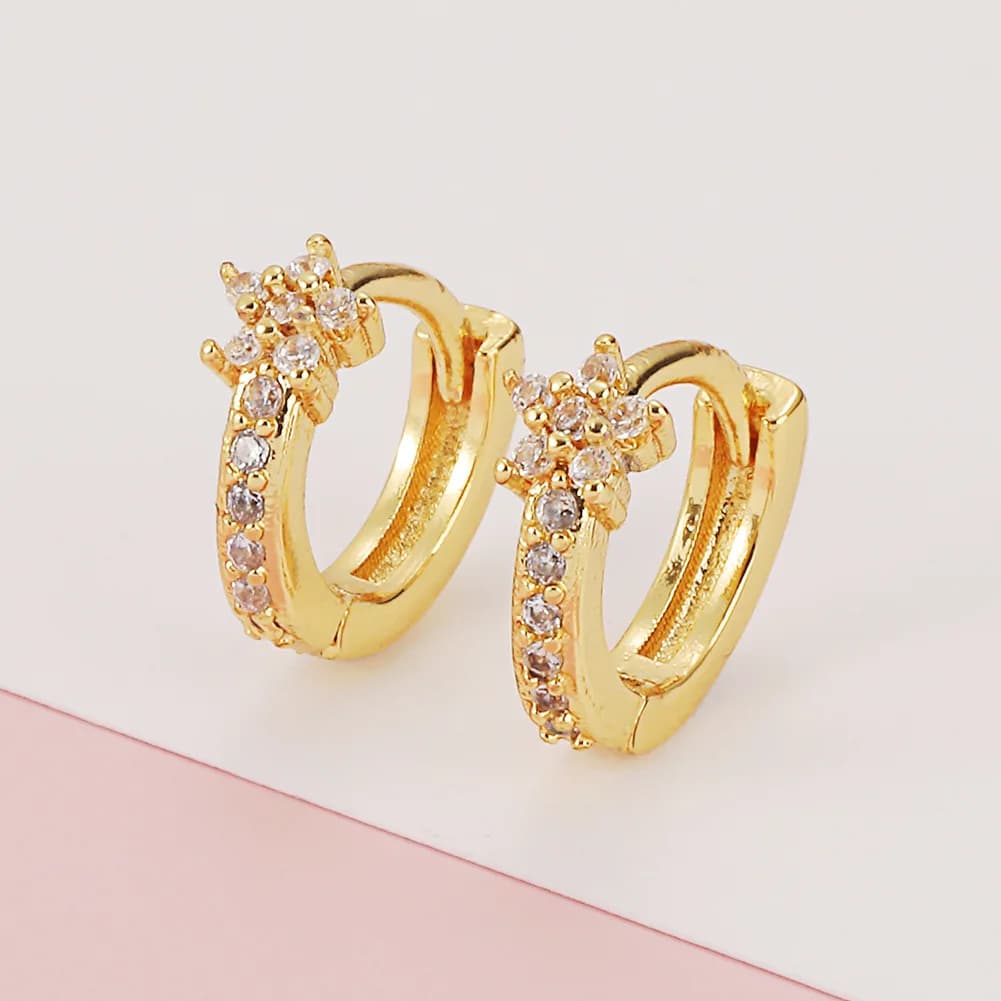 Women Copper Micro Inlay Zircon Ear Ring Trendy INS Geometric Hoop Earrings Minimalist Fashion Daily Party Jewelry Accessories