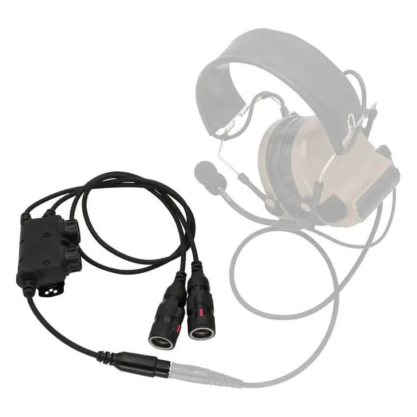 Tattico U94 Ptt Dual Comm RAC 6 pin Ptt per PRC 148/152 Walkie-talkie per COMTAC Cuffie tattiche Airsoft Cuffie da tiro