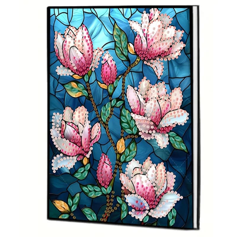 1 piece set 5d DIY Lotus Pattern Series Leather Female Adult Diamond Painting Diary Notebook Sketchbook set