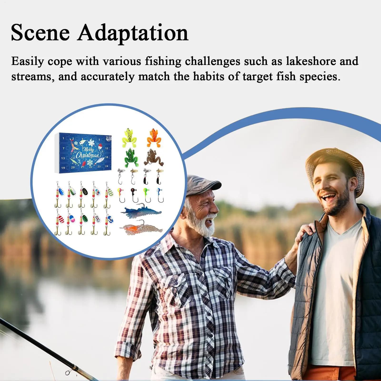 Fishing baits Freshwater Fishing equipment Kit Christmas Advent Reverse Countdown 2025 Canned bait for trout Fish Cat Men Beginners
