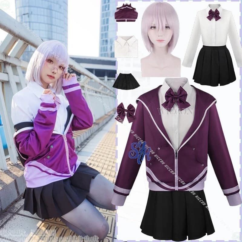 SSSS.GRIDMAN Shinjou Akane Cosplay JK Uniforme scolastica Abito Felpa viola Giacca Jirai Kei Ragazze Halloween