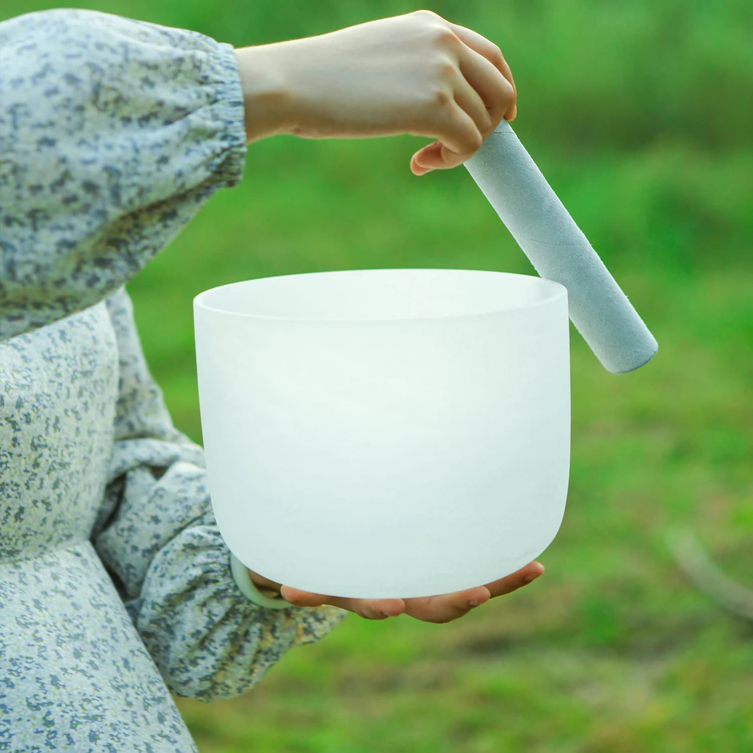 Hye-eun High pitch 10Inch C#D#F#G#A# Quartz Crystal Singing Chakra Bowls For Yoga Sound Healing Meditation Mallet and O-Ring