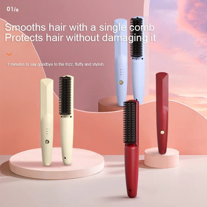 Piastra per capelli agli ioni negativi con spina europea da parete Pettini per la cura a 3 marce 30 secondi per riscaldare Rinforzo resistente al calore dei fili della coda