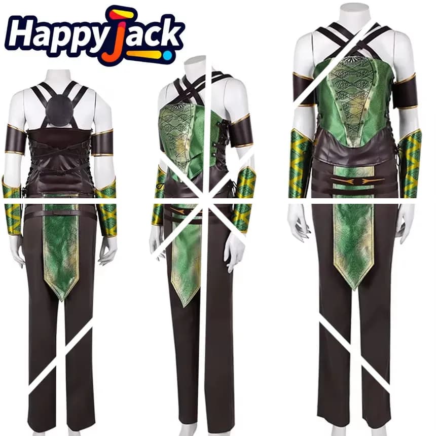 Costume da Gioco Mortal Kombat 2 per Donna Adulta, Set Top, Pantaloni e Cintura, Abbigliamento per Halloween e Carnevale
