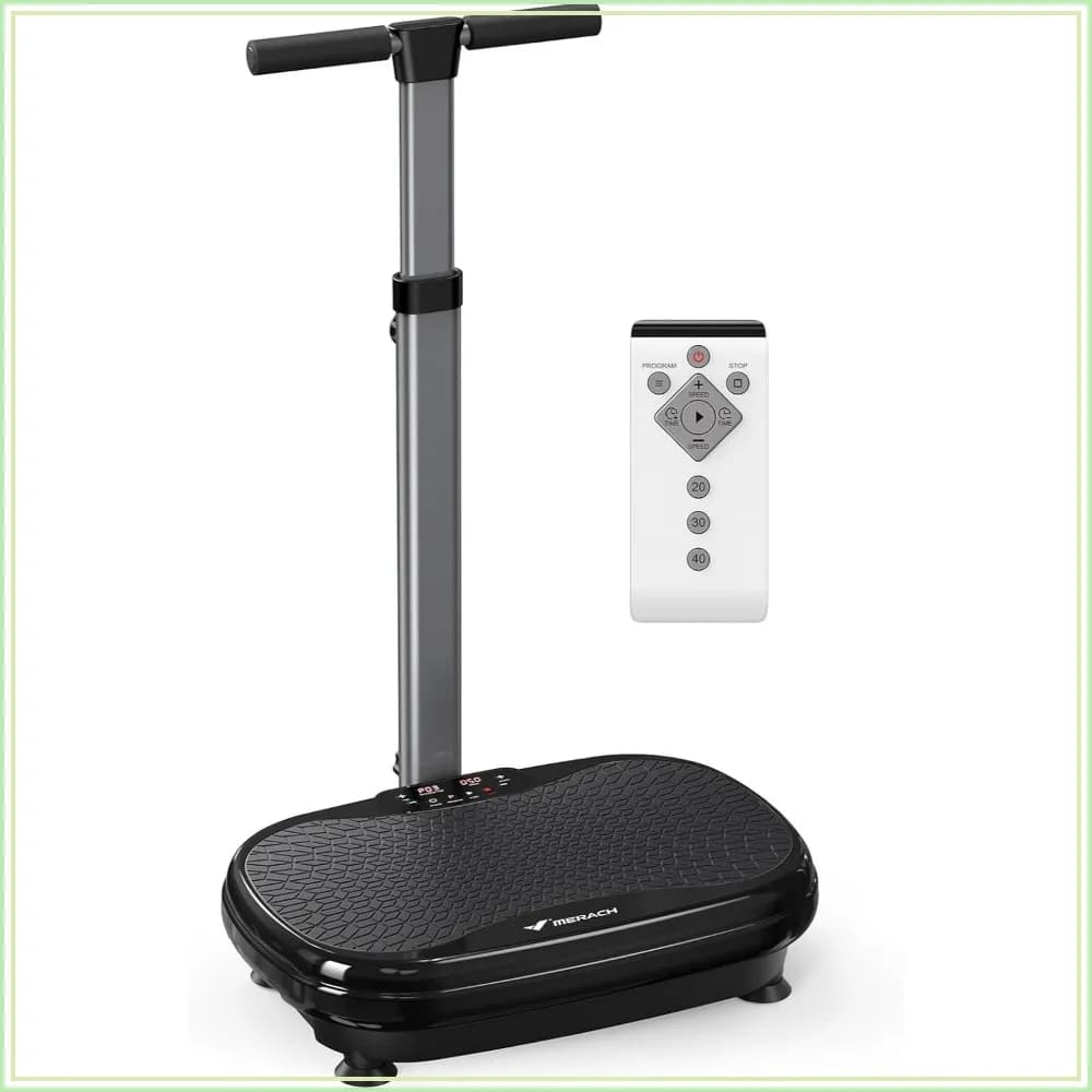 Vibration Plate Exercise Machine for Lymphatic Drainage Weight Loss, Vibrating Plate with Handrails for Home Workout