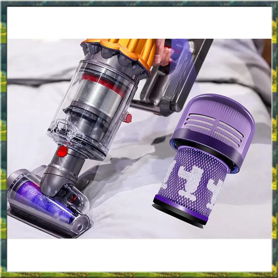 ~Top Rated Vacuum Filter Replacement For Dyson V12 Detect Slim Duster Washable Filter Cleaning Vacuum Cleaner Parts,Part 971517-