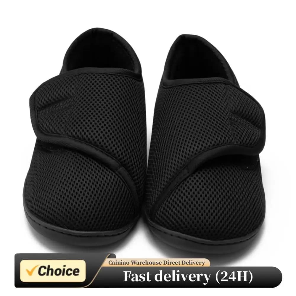 Scarpe Unisex per Diabetici, Scarpe Larghe da Passeggio, Fodera in Peluche, Sneakers Leggere per Edema, con Chiusura a Strappo per Fascite Plantare