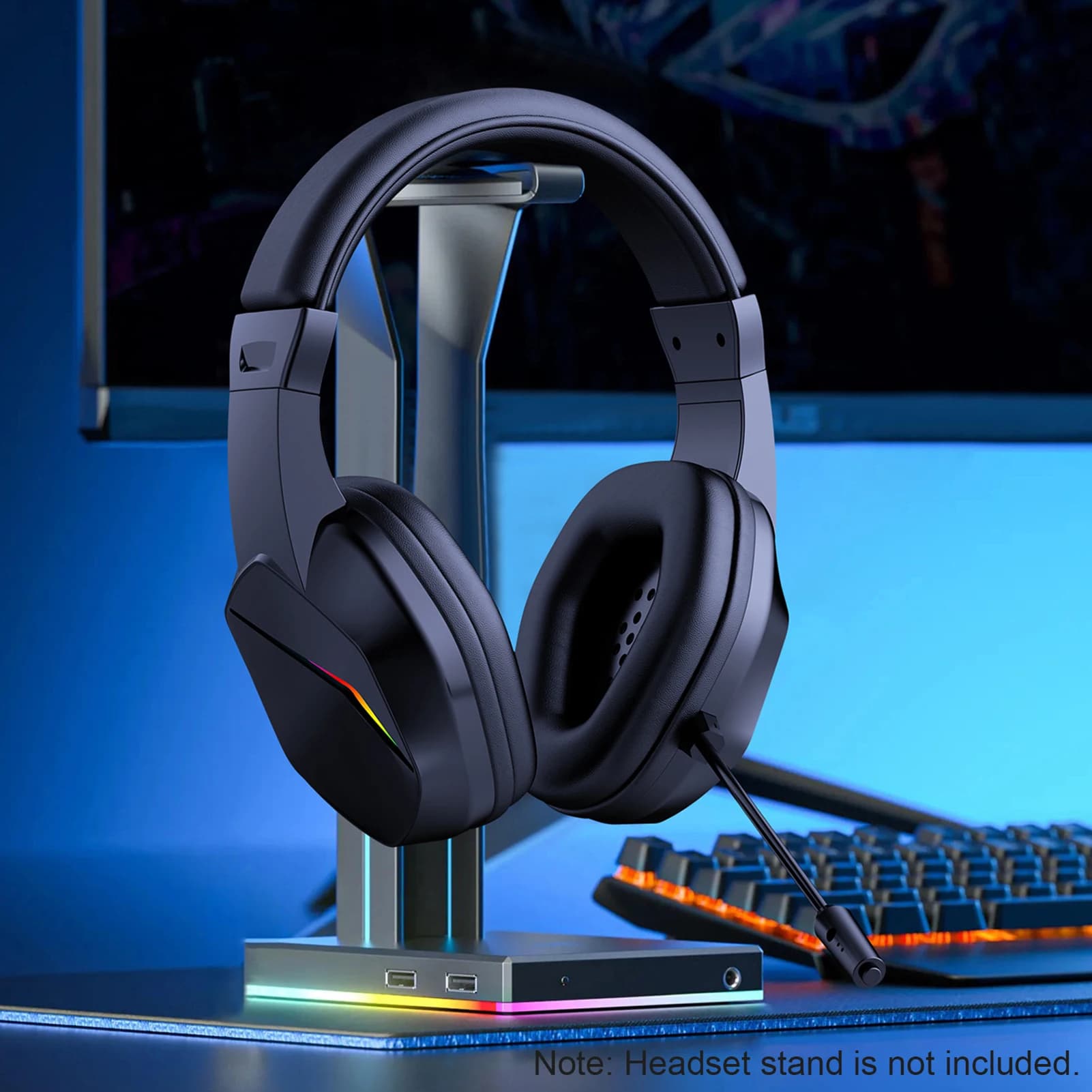 Cuffie da gioco wireless Bluetooth con luce LED, bassa latenza, driver da 40 mm, microfono omnidirezionale e volume regolabile per il gaming