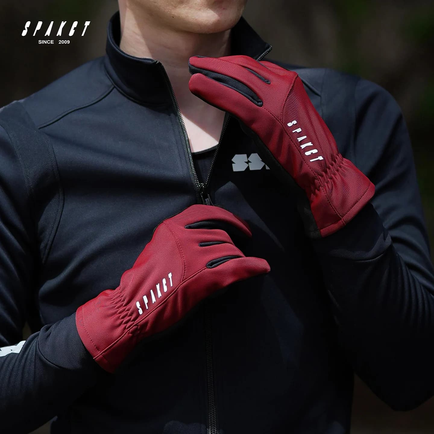 Guanti da ciclismo antivento Spakct, antiscivolo, assorbimento degli urti, dita lunghe, bici da strada, touch screen, calore, inverno, 2025