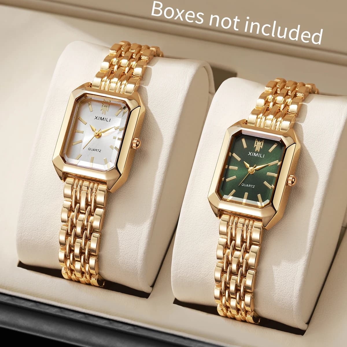 1/2/4 pezzi Orologi da donna di lusso Orologio da donna rettangolare alla moda Orologio al quarzo da donna con cinturino in acciaio inossidabile Reloj Mujer (senza scatola)