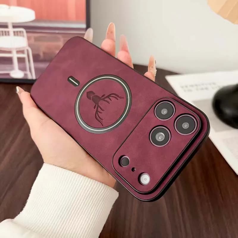 Luxury Matte Synthetic Leather Magnetic Phone Case For IPhone 18 Pro Max 13 14 15 16 17 Pro Supports Wireless Charging Function
