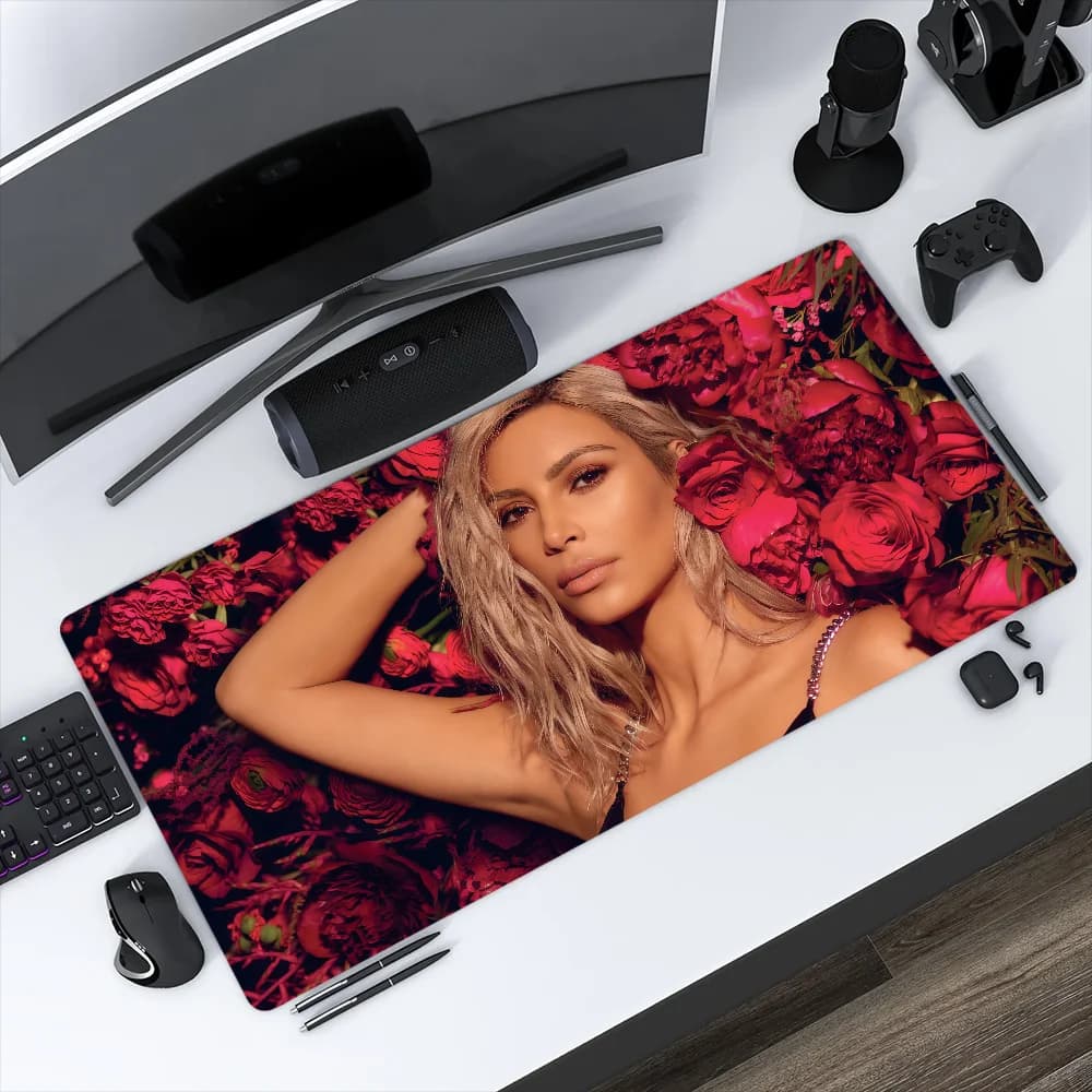 Tappetino per Mouse Antiscivolo con Bordo Cucito, Grande, Spesso, per Ufficio, Studenti, Gaming, Scrittura, Bellezza, Stile Kardashian