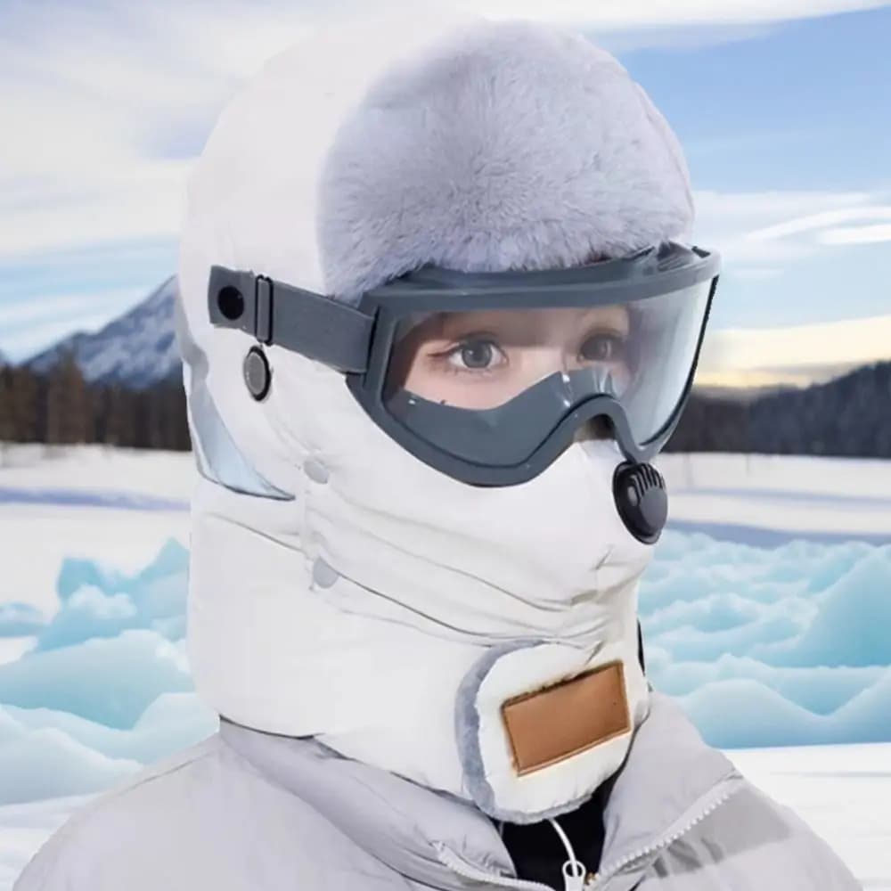Cappello da pilota Cappello da sci russo Colbacco con occhiali Paraorecchie Ciclismo Berretto antivento Berretti da neve Striscia riflettente Cappelli invernali in peluche Unisex