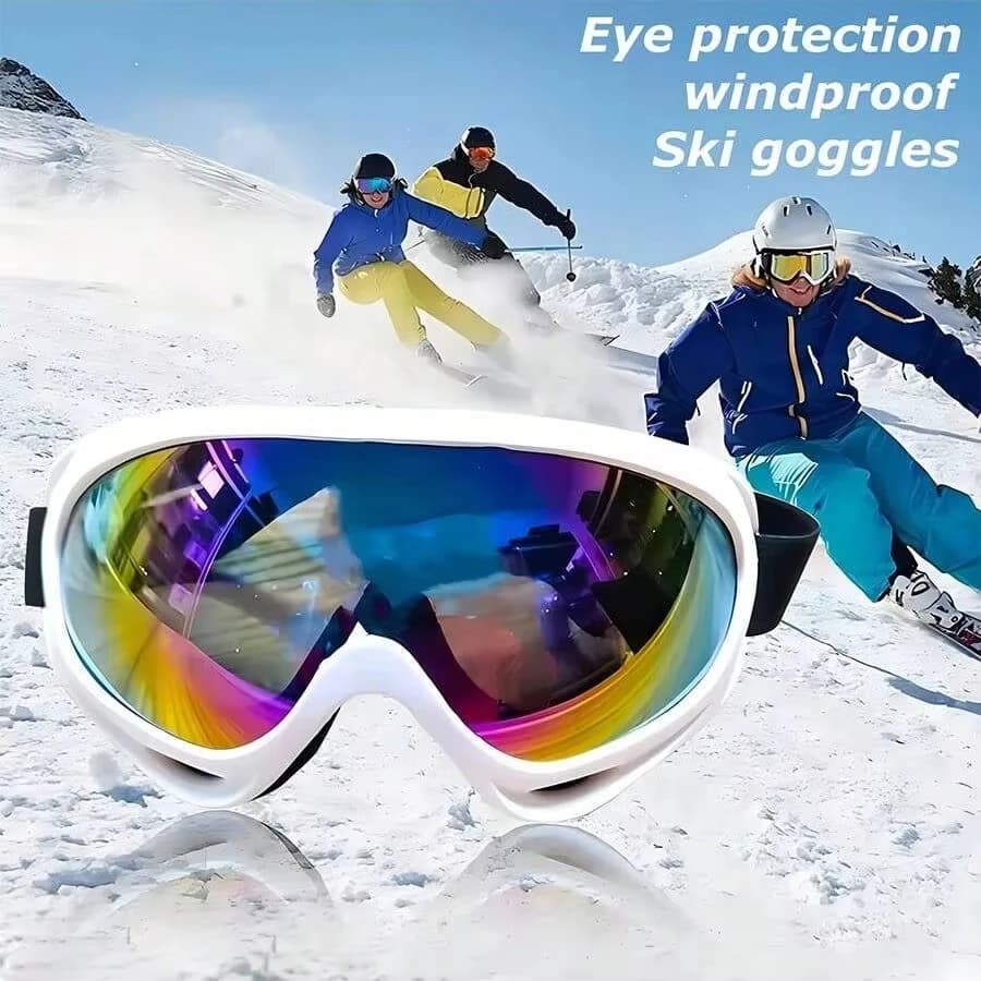 1pc Occhiali da sci polarizzati con montatura grande per uomini e donne, occhiali da snowboard antiappannamento con protezione UV antivento e neve per esterni