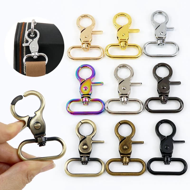 10Pcs 10-50mm Metal Snap Hook Carabiner Lobster Clasp Trigger Clip Swivel O Ring Buckle Leather Bag Strap Belt Buckles Supplies