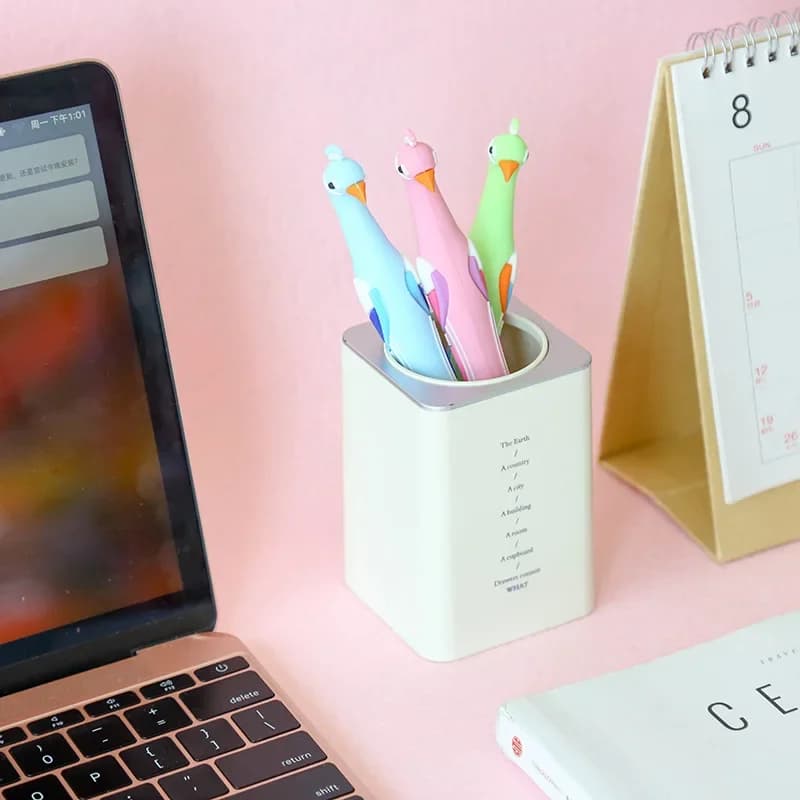 48 pezzi coreano creativo carino a forma di pavone morbido silicone neutro penne gel ad ago pieno cancelleria per studenti nera