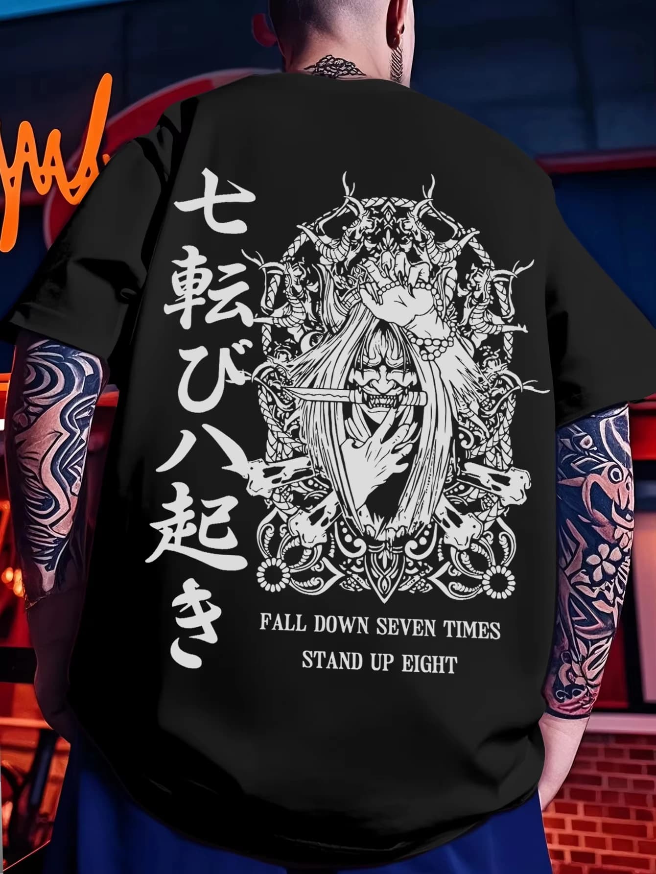2026 Deep Abyss Gazing Pattern Printed Men's Casual Sporty Street Y2K Style Retro Trend Summer Pure Cotton Men's T-shirt