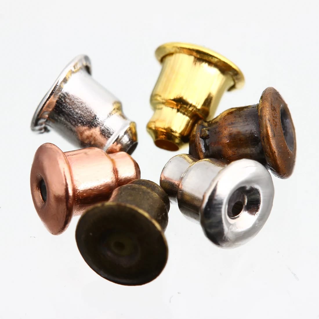 100-200 pezzi tappi per le orecchie in metallo classico proiettile orecchini a bottone posteriori forniture per orecchini fai da te ricerca di gioielli accessori per la creazione di accessori