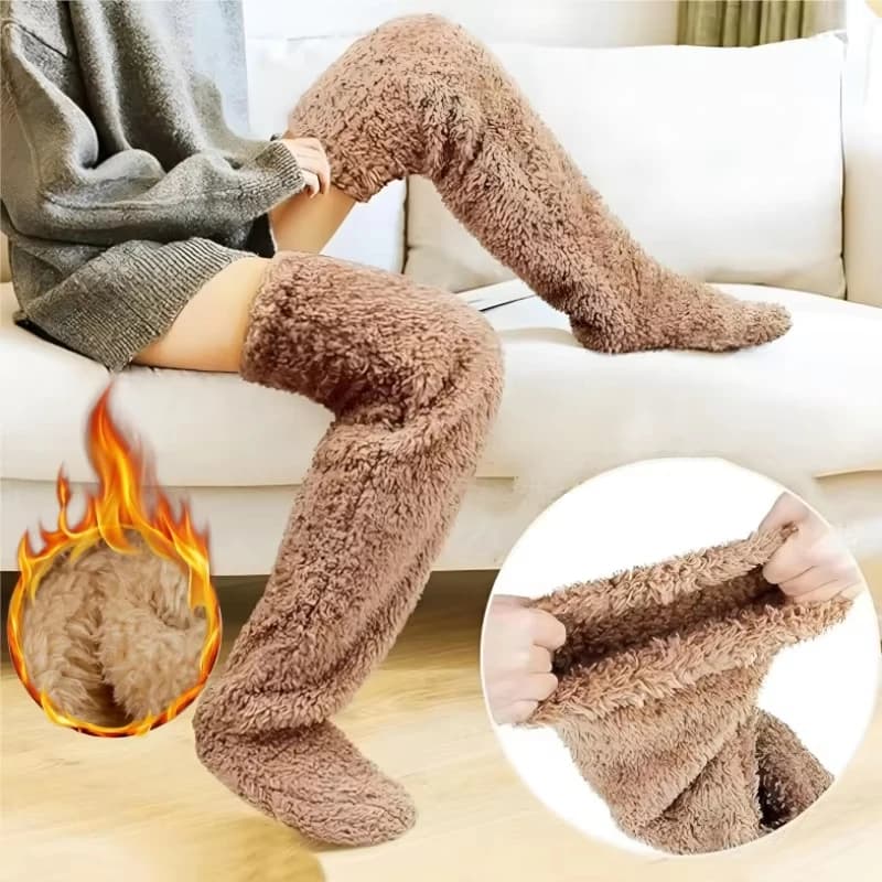 High socks to the thigh for pregnant women Older legs Snuggle Long leggings vents Slippers over the knee hairy socks