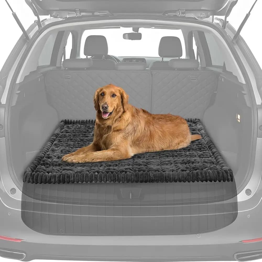 Large Anti-slip Carpet for Domestic Animals 53x40, Rear Seat Cover for SUVs with Anti-slip Wall decal and Extensors Peles Resistant - Grey