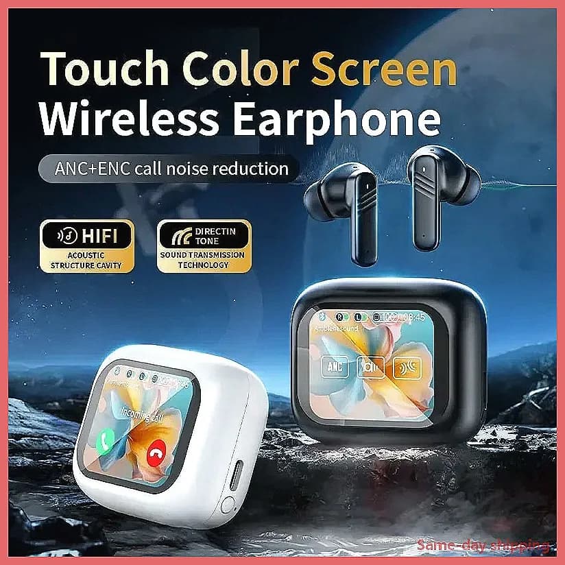 Wireless LX-10, ANC Noise Cancellation, Touch Control, 30 Hours Autonomy, ENC Microphone for All Smartphones