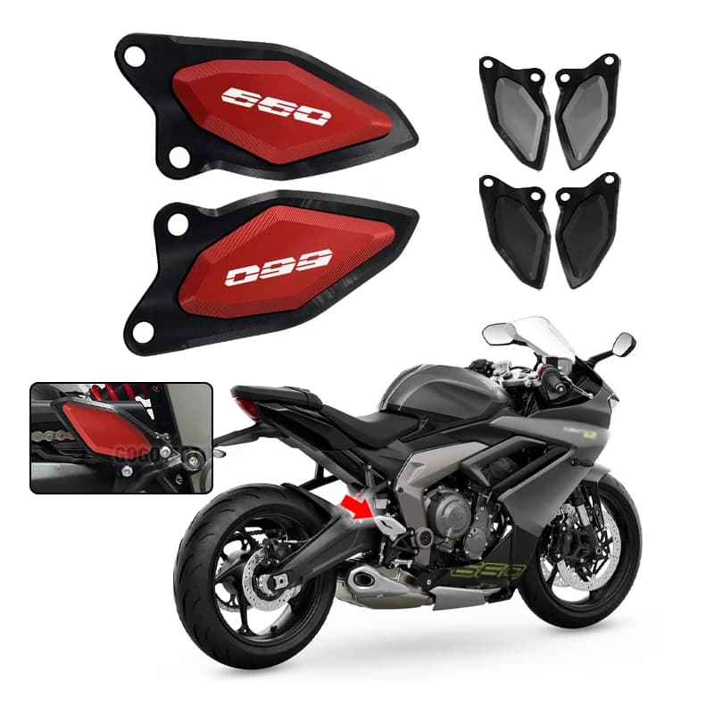 Poggiapiedi in Alluminio CNC con Protezione per Tallone per Daytona 660 2024 2025 | Protezioni Antiscivolo per Pedane Posteriori, Accessori Moto Resistenti