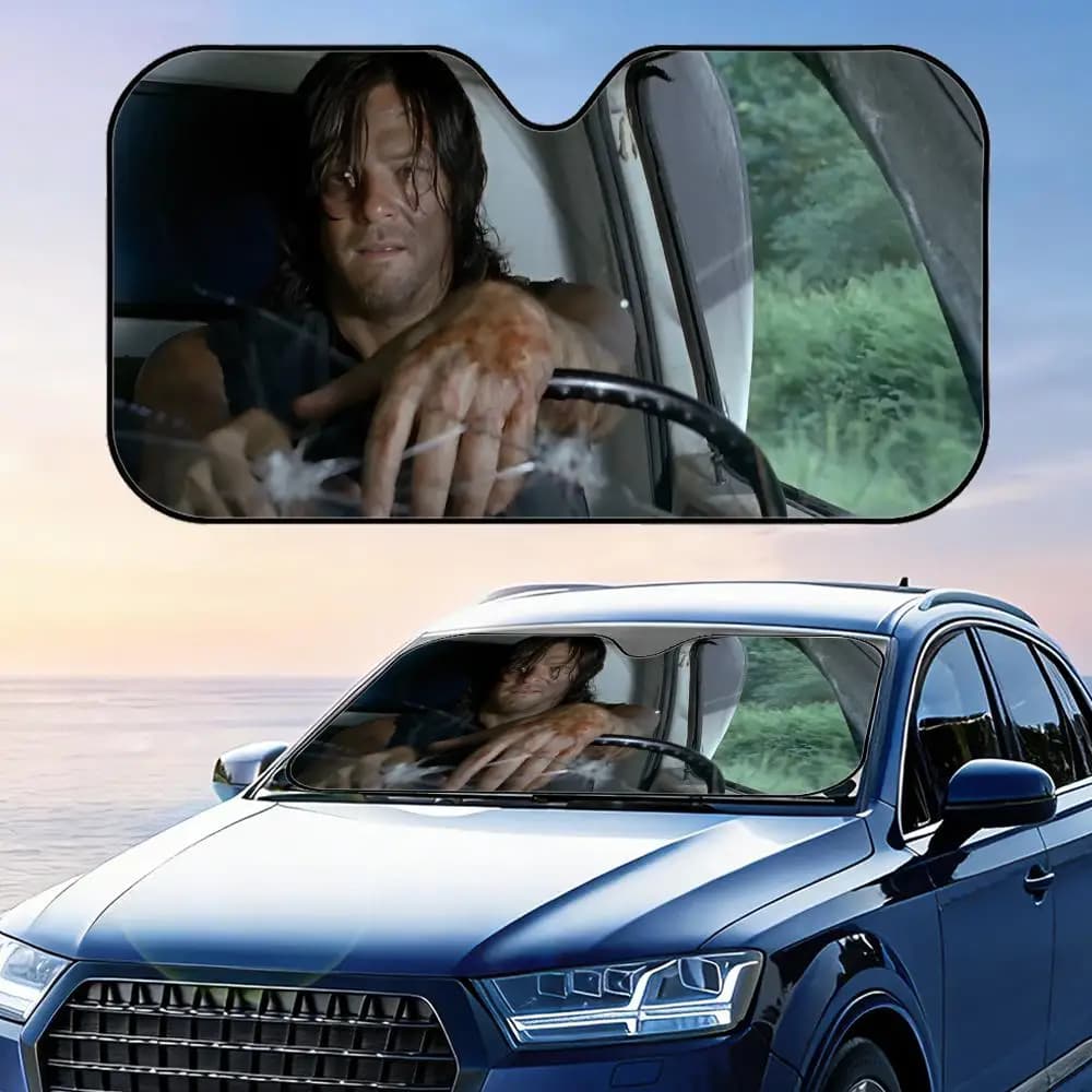 TV The W-Walking Dead Parasole per auto in lamina di alluminio riutilizzabile, protezione UV, isolamento termico, copertura per parabrezza