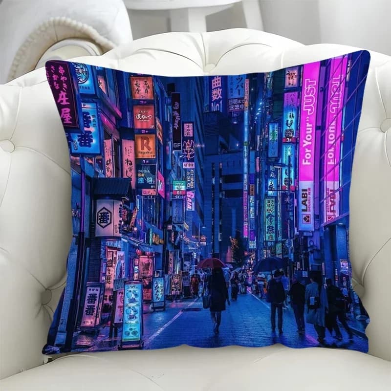 Federe Decorative per cuscini Cyberpunk estetica autunno Decor fodera per cuscino per sedia 45x45cm federa 40*40 stampa Duplex