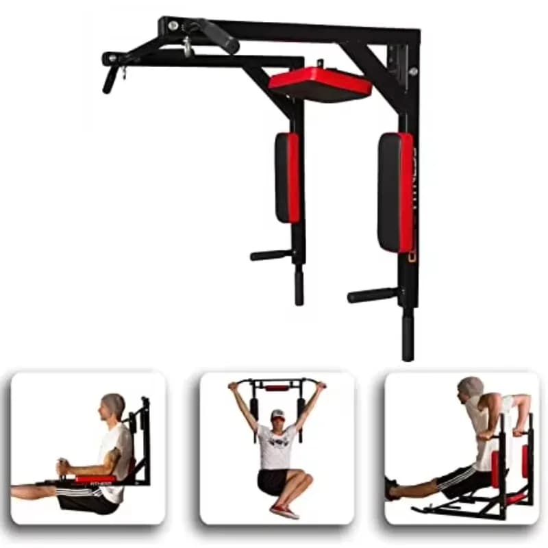 5-in-1 traction bar with Parallel, Multifunctional, Wall Mounting, for Bodybuilding and Fitness, Domestic Use, Steel