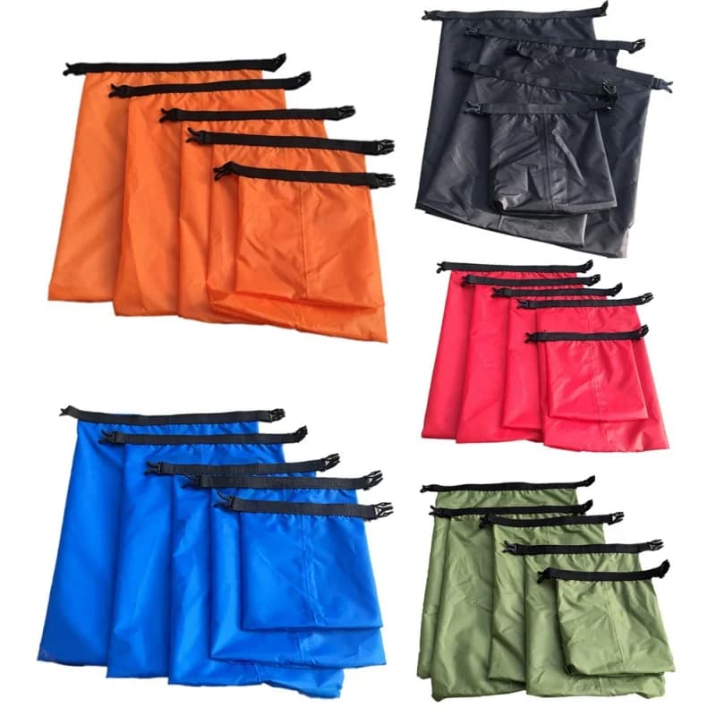 Waterproof Bag Set 5 Pieces 2L 5L 10L 15L 20L with Roll-Top Closure, Beach Floating Bag, Travel, Swimming, Snorkeling, Kayaking
