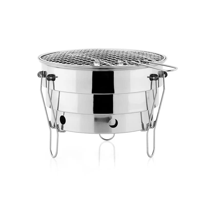GLS Portable Small Barbecue Grill Stainless Steel Outdoor BBQ Mesh Folding Charcoal Grill for Camping And Picnic