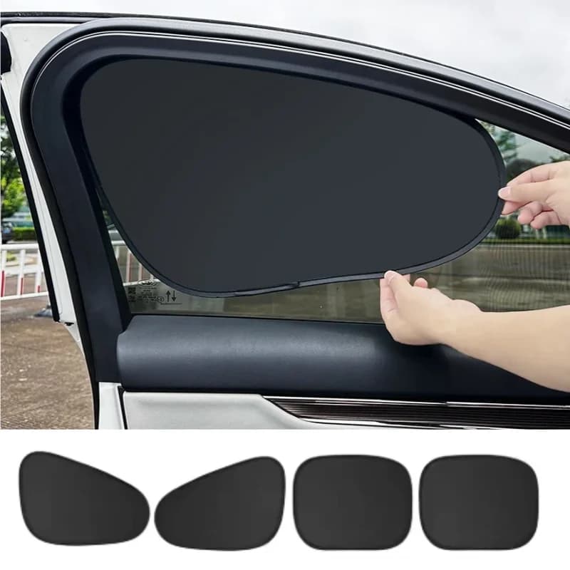 Nuove Tende Parasole Elettrostatiche per Finestrini Auto, Protezione Solare a 4 Strati Antiabbagliamento e Anti-UV, Pieghevoli per Protezione Anteriore e Posteriore