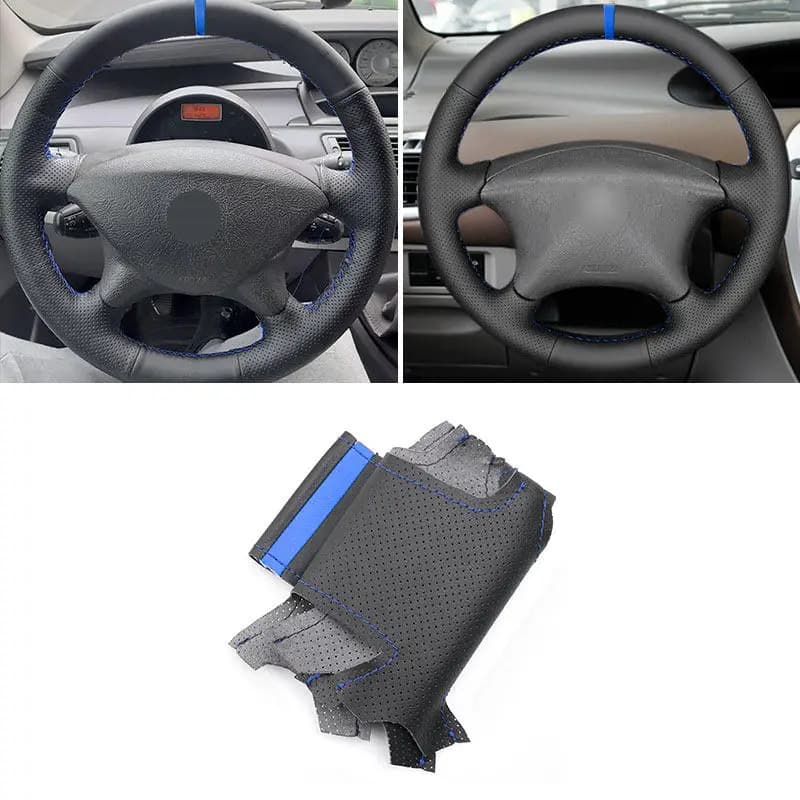 Leather cover for cars with blue line strip for Citroen C5 2001-2006 Xsara Picasso Berlingo Peugeot Partner 2003-2008