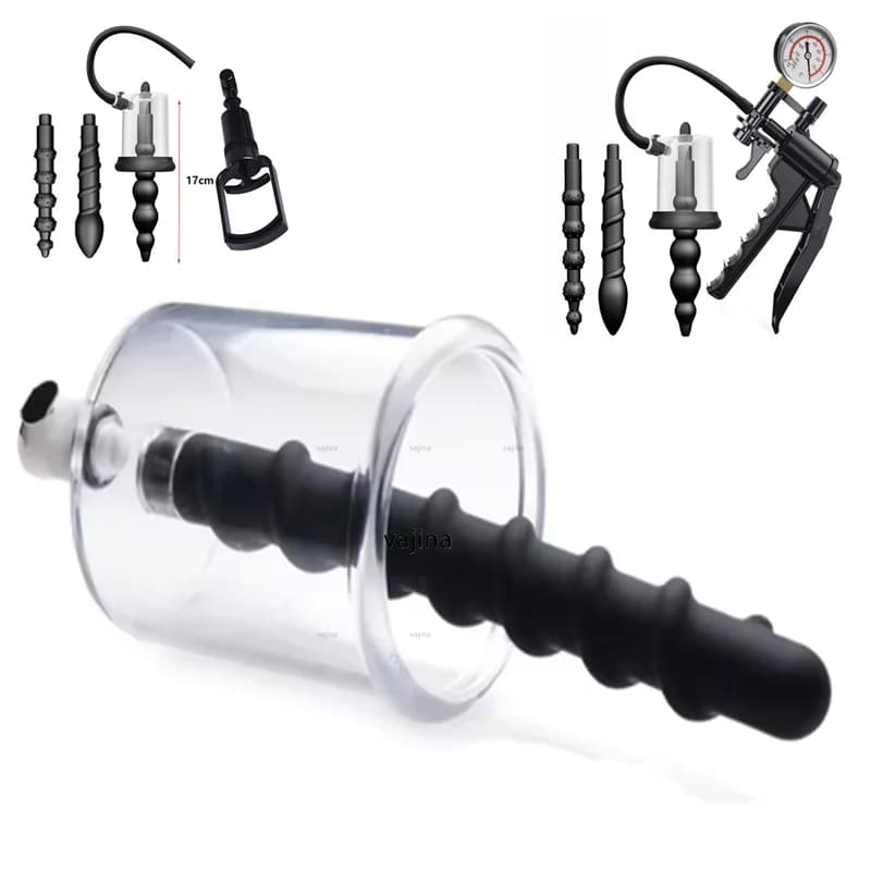 New Manual Empty Ano Pump Rosebud Male Pump Sex Toys Anal Vibration Butt Plug Empty Dust Massage For Men Tool