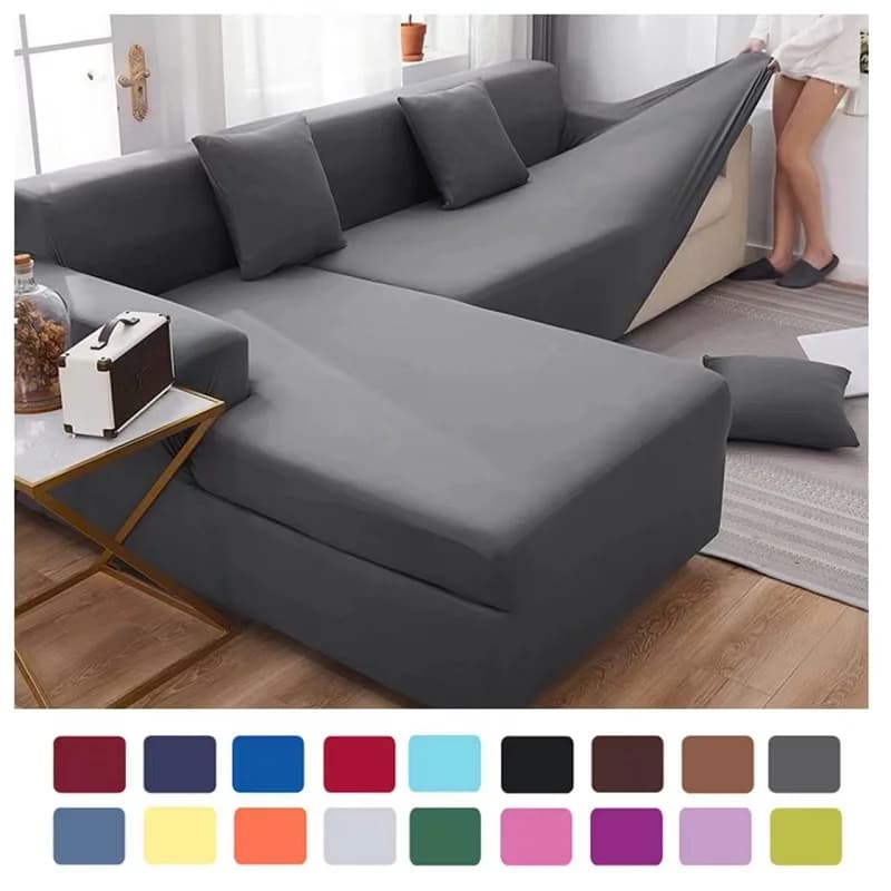 Covers with 1/2/3/4 seats in solid colour cover in stretch silk fabric for living room sofa cover 1 pz