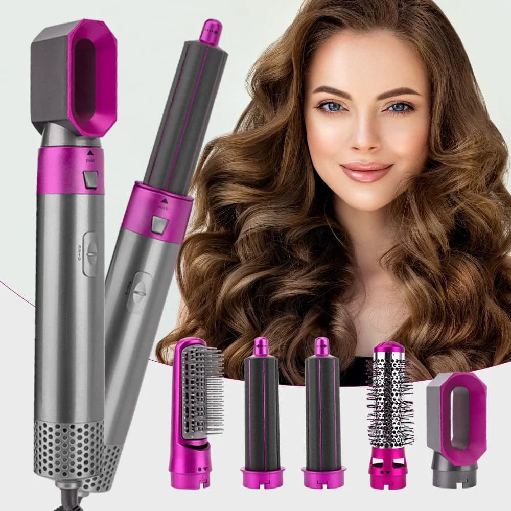 Hairdryer Multifunction 5-in-1 with Hot Air Brush, Iron Hairdresser, Styling Tool for Hairdressers, Festive Gift
