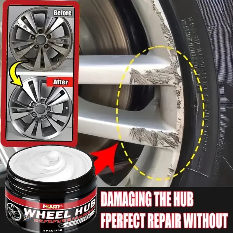 Crema Riparatrice per Cerchioni KJM 35G, Rimuovi Graffi e Ruggine Multiuso, Lucidante per Metallo Auto Moto Bicicletta, Protezione Domestica