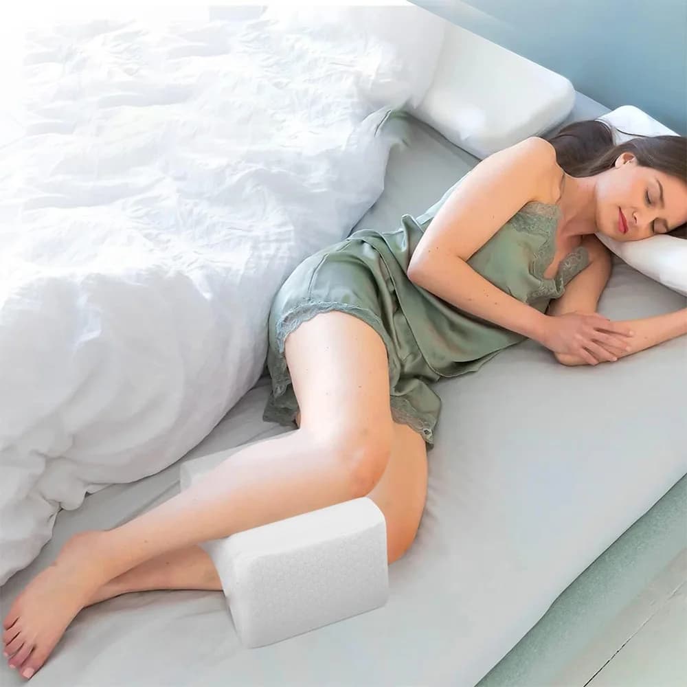Cuscino per gambe, cuscino laterale, cuscino per ginocchia in memory foam con cintura per dormire sul fianco, cuscino per ginocchia con fodera rimovibile e lavabile
