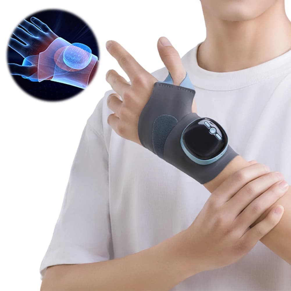 EMS Wrist Guard Wrist Support Strap Smart Heating Wrist Compression Brace 5 Modes 9 Levels Wrist Massage Wrap for Tendonitis