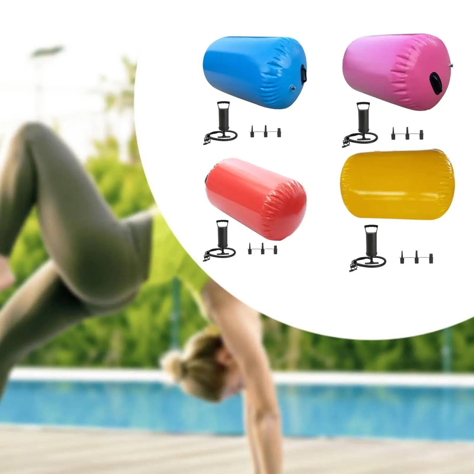 Inflatable Gymnastics Mat Air Roller for Gymnastics Light Multipurpose Gymnastics for Yoga Exercises Cheerleader
