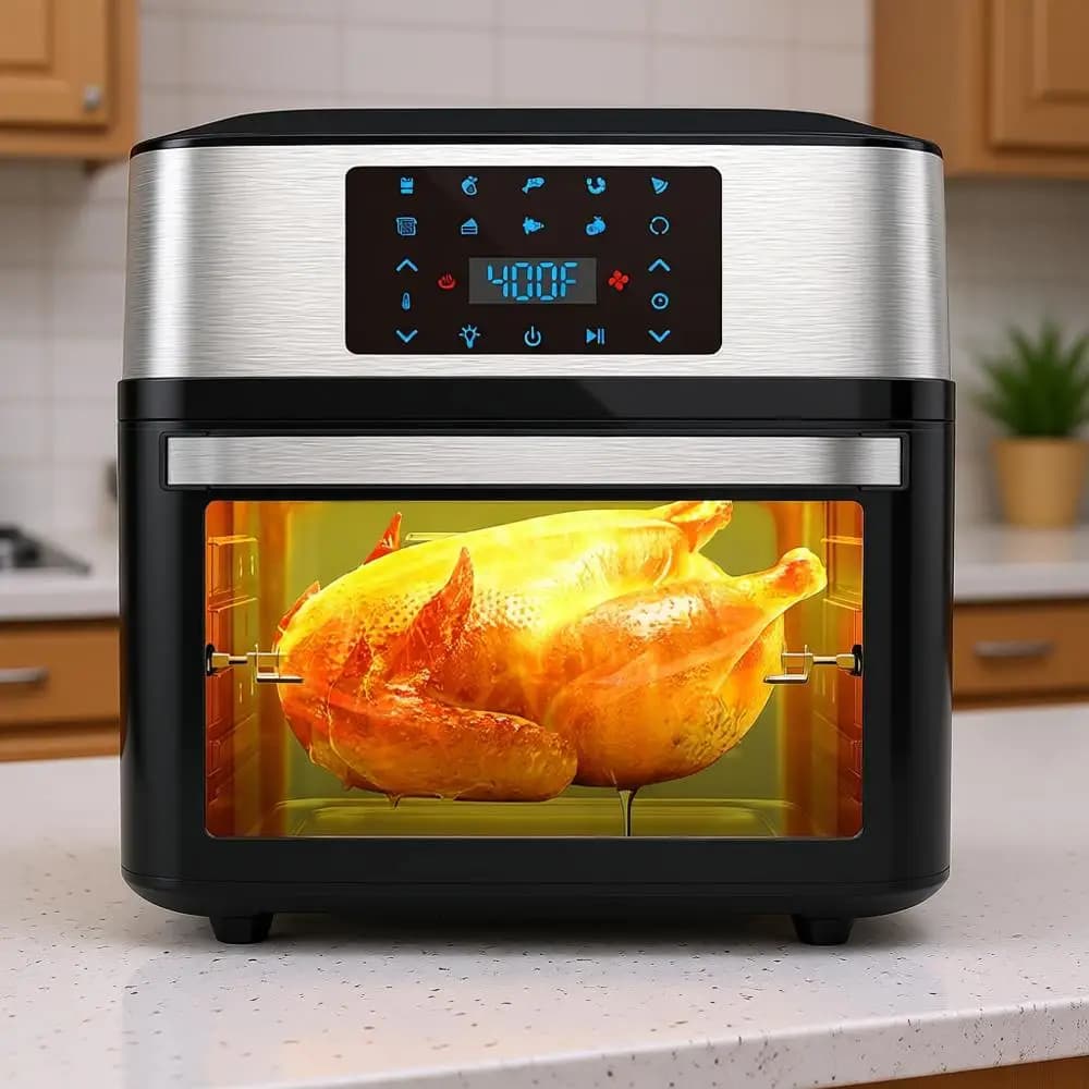 Oven Tostapane Combo 10-in-1 Large 20 QT with Window, Roast, 3 Grills