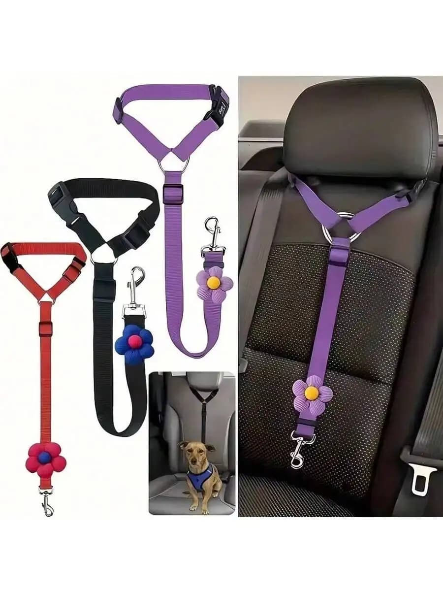 Cintura di Sicurezza Regolabile Portatile per Cani e Gatti, Guinzaglio Girevole Resistente e Confortevole per Auto
