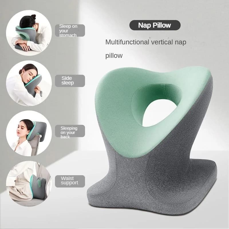 Cuscino in Memory Foam per il Riposo, Supporto per Collo e Testa, Ideale per Viaggi, Ufficio, Pausa Pranzo, Cuscino Ortopedico per Studenti e per Dormire alla Scrivania