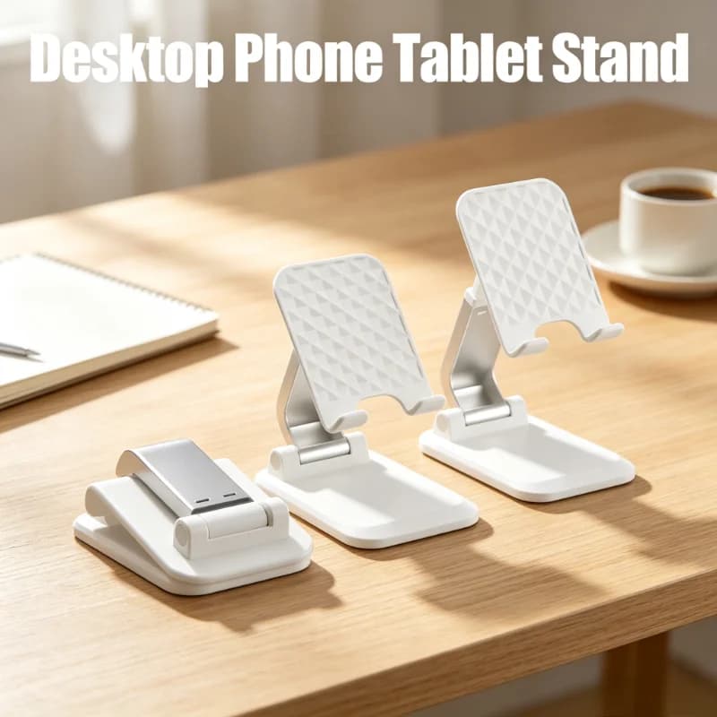 Universal Foldable Phone & Tablet Stand Adjustable Desktop Cell Phone Holder for iPhone Samsung Xiaomi Home Office Mount