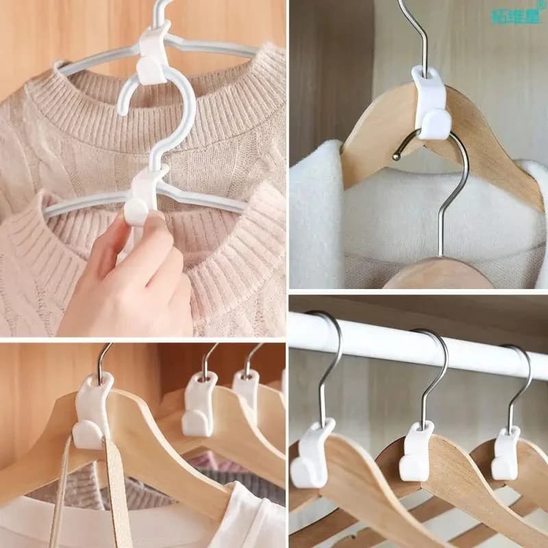 10/20/30pcs Plastics Hanger Connection Hook Stackable Space Saving Storage Multifunctional Hanging Clothes Rack
