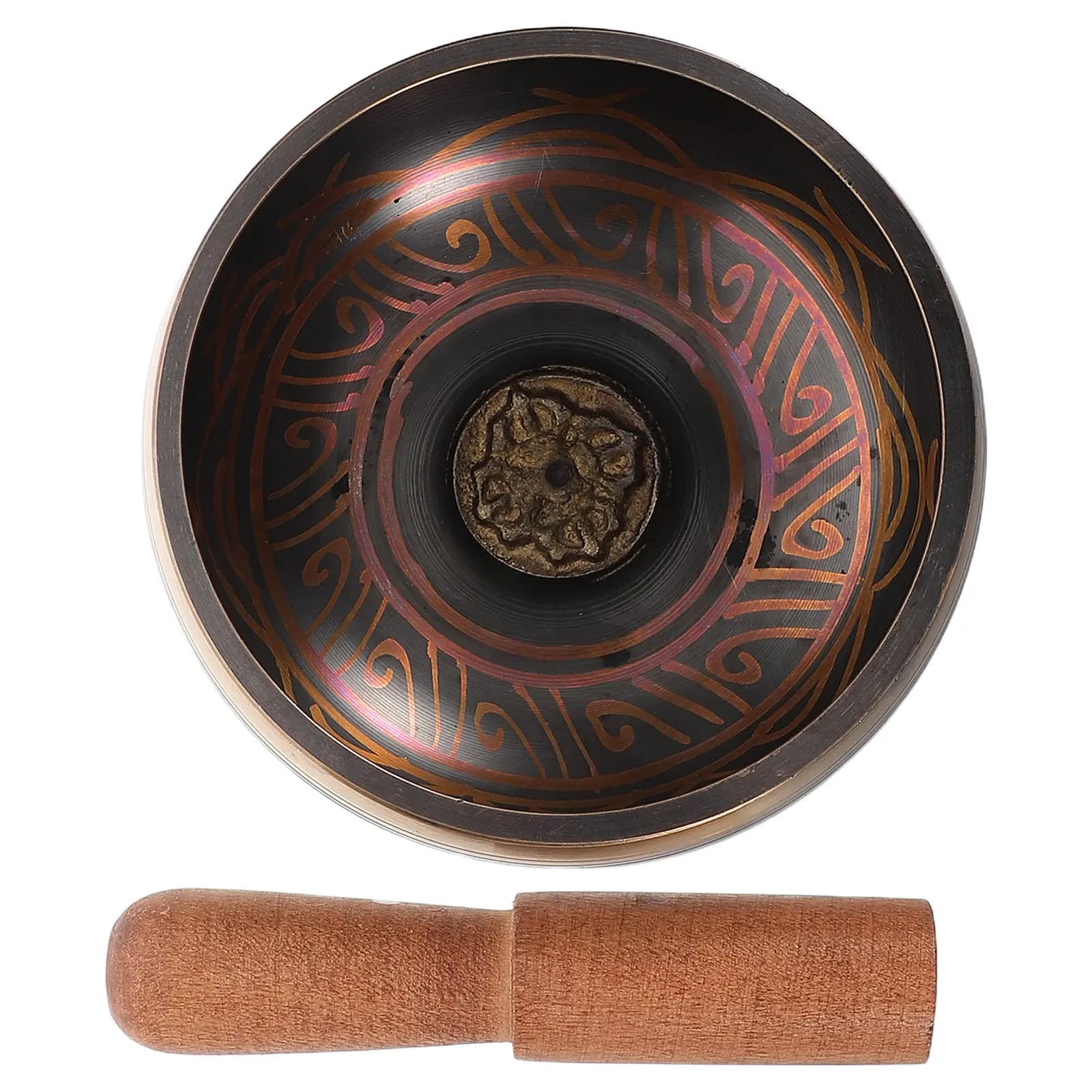 1Set Authentic Nepalese Copper Singing Bowl Tibetan Yoga Bowl for Meditation Sound Therapy Buddhist Prayer Spiritual Calm