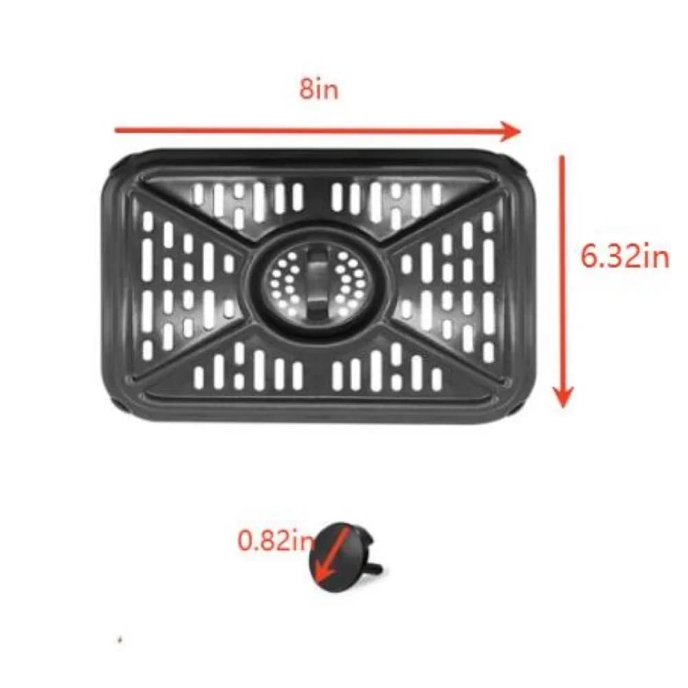 Air Fryer Drip Tray Replacement for DZ401 DZ550 10QT For Multi-Cooker Aluminum Alloy Black 8 x 6.34in 1 2 pcs Package