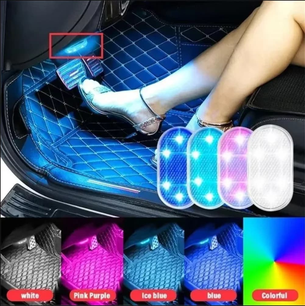 Luci a LED wireless per interni auto, luci a LED per interni auto, lampade decorative per luci al neon automobilistiche ricaricabili tramite USB